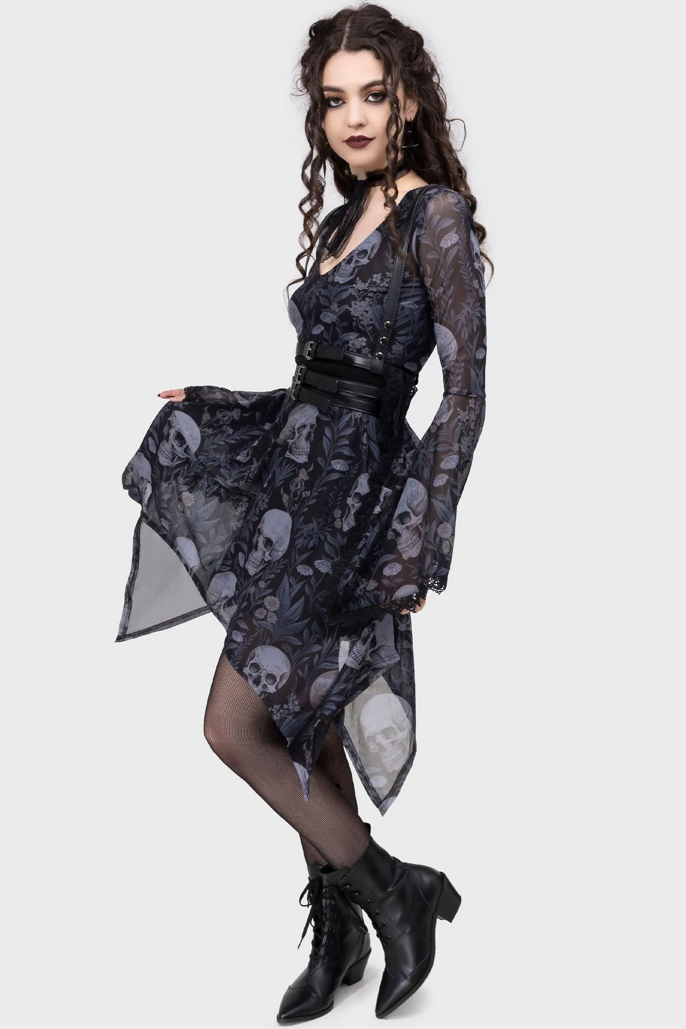 Airy Base Chic Harmony Death's Head Skater Dress