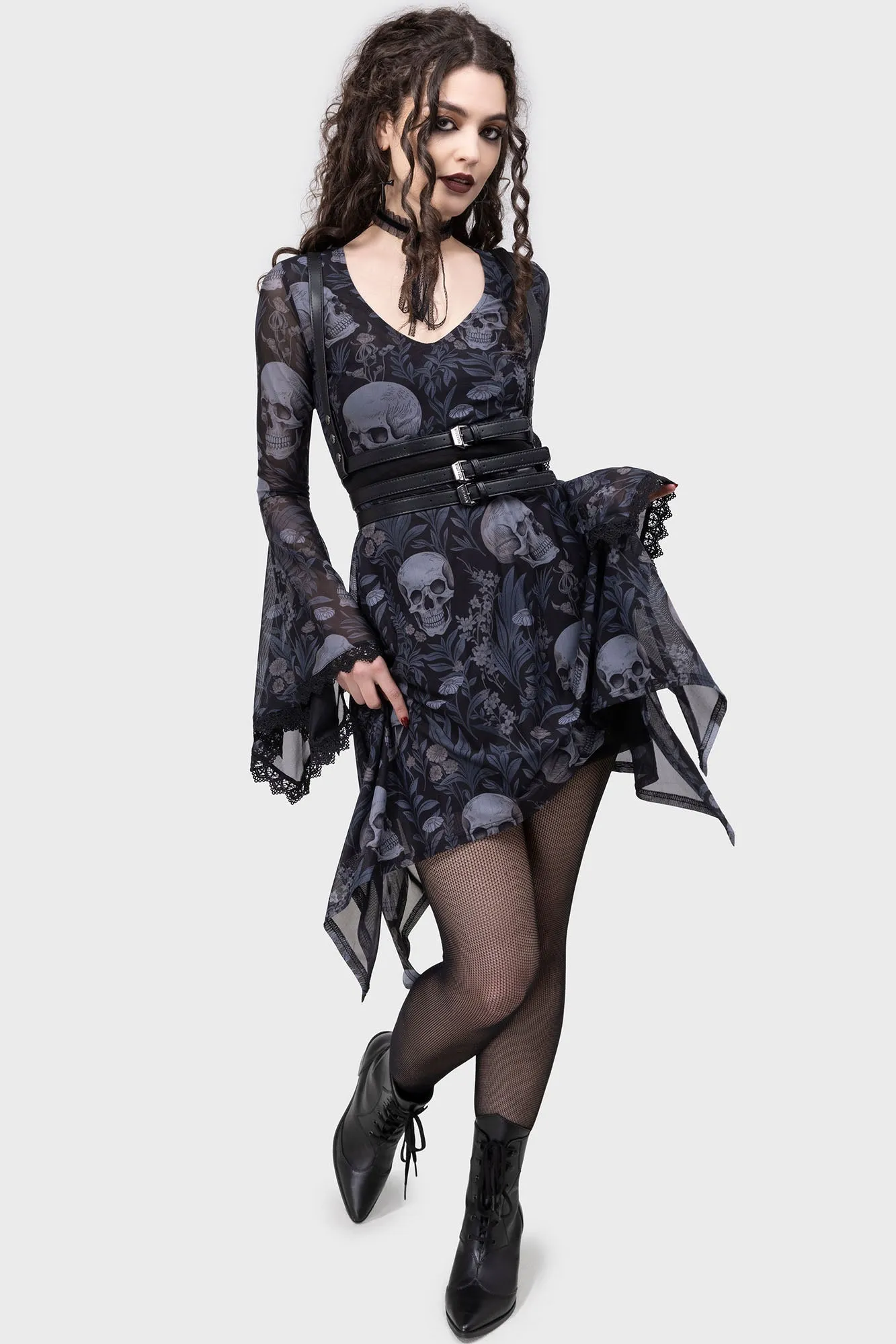 Flexible Design Bold Simplicity Death's Head Skater Dress