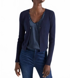 Warm and Soft Cool Nights Cardigan In Dark Indigo