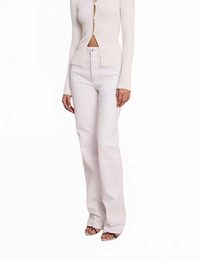 Miller Rib Knit Cardigan In White Layered Knit Style