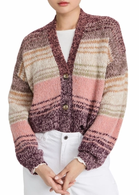Soft Texture Warm Layer Lara Cardigan In Multi