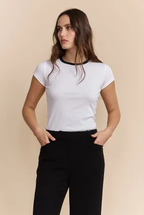Popular Ribbed t-shirt with crew neck