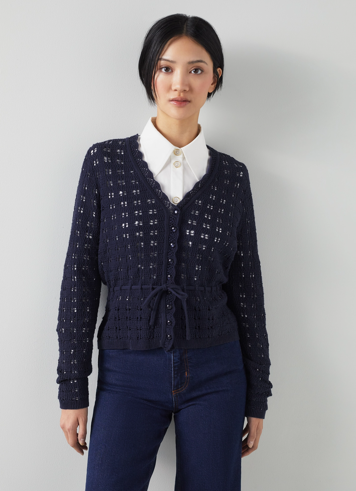 Amie Cardigans Curved Hemline