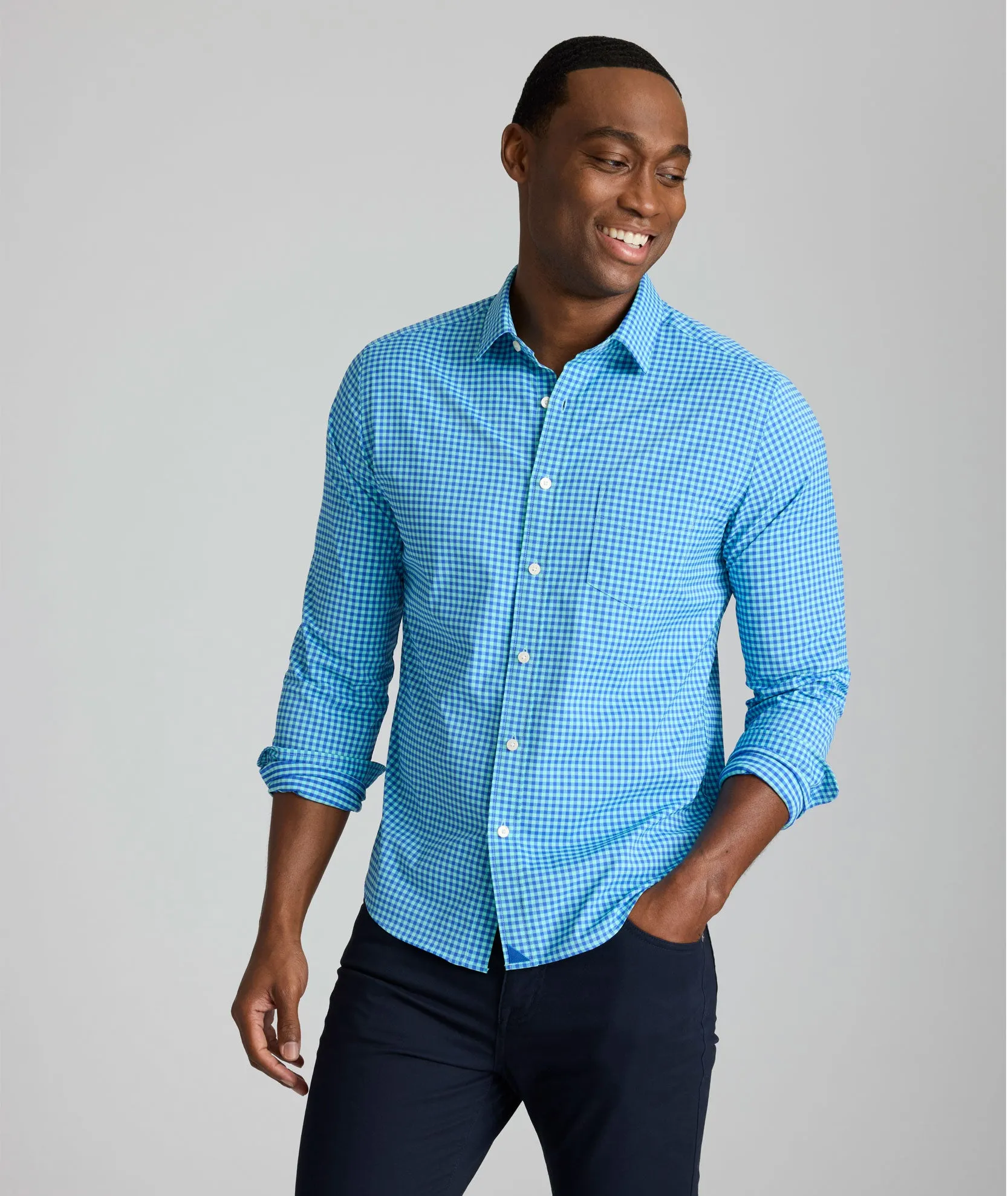 Quick Dry Construction Conference Appropriate Performance Shirt with Pocket