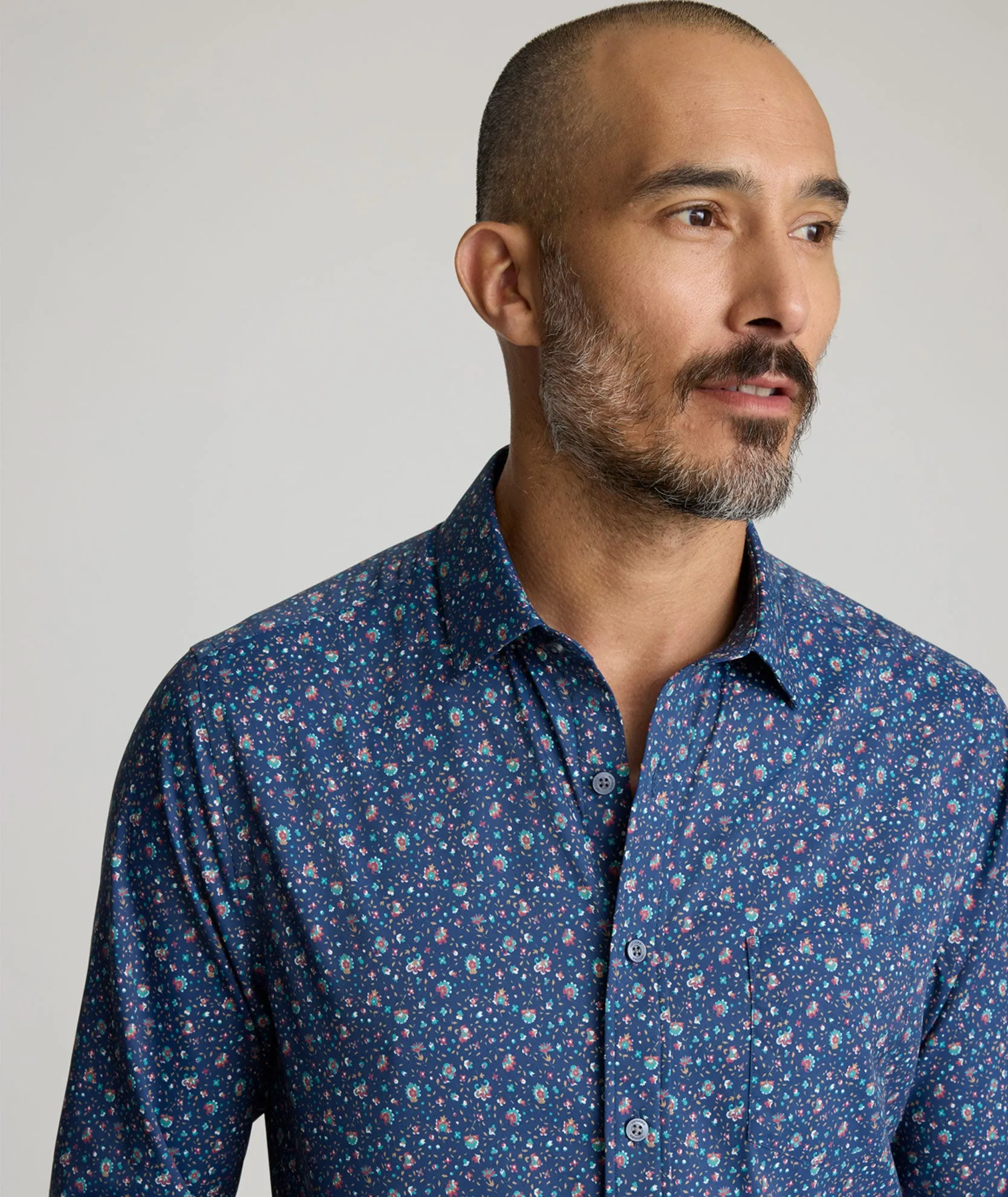 Effortless Style Button Down Design Performance Shirt with Pocket
