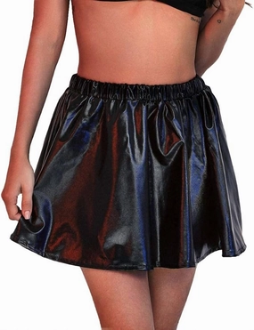 Metallic Mini Skort In Black Street Chic