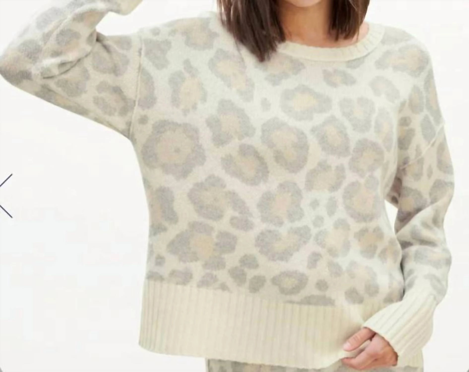 Phoenix Sweater In Toast Leopard Low Maintenance Fabric