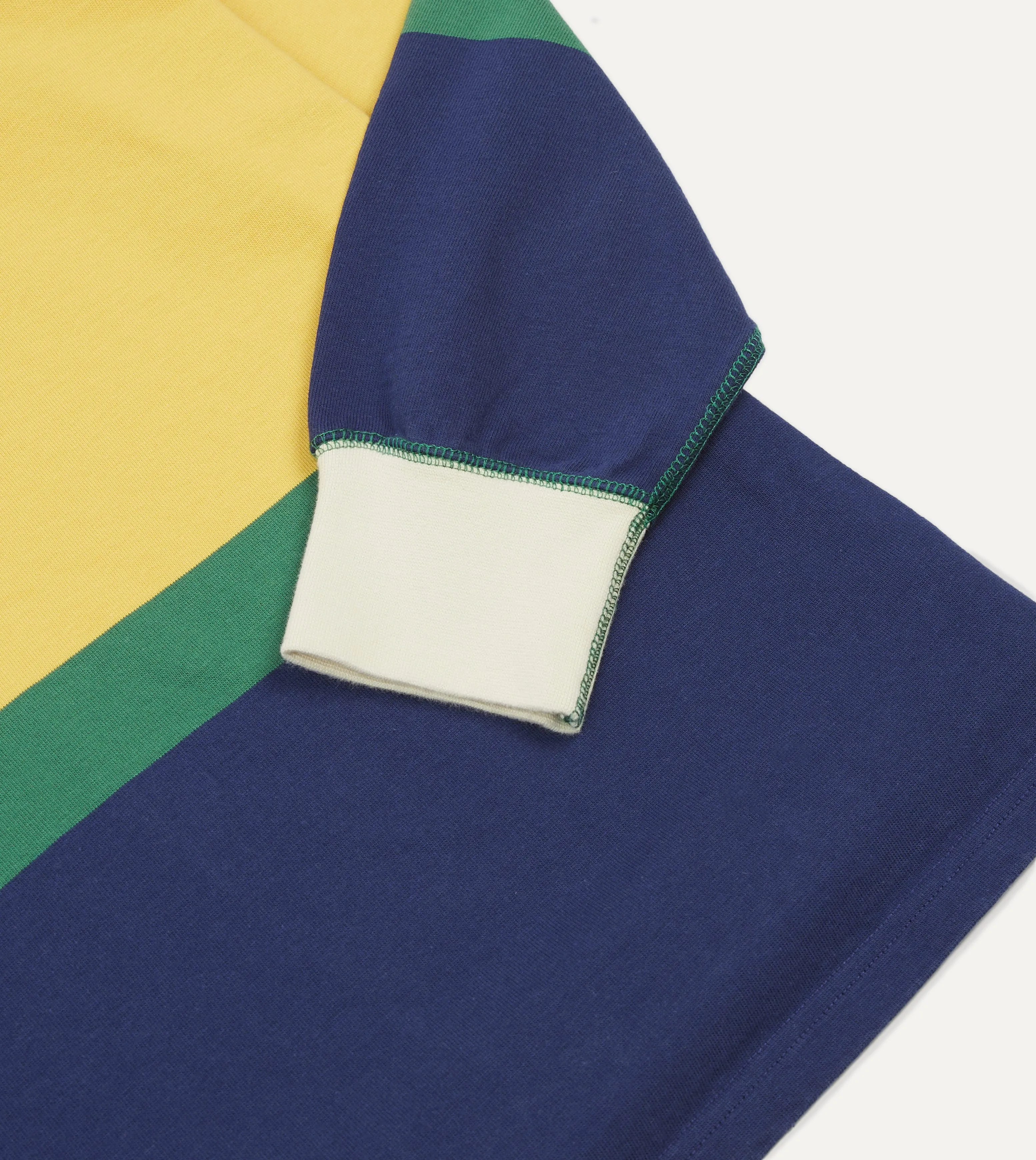 Pink, Green, Yellow and Navy Multi Stripe Cotton Rugby Shirt Street Style Zip Front