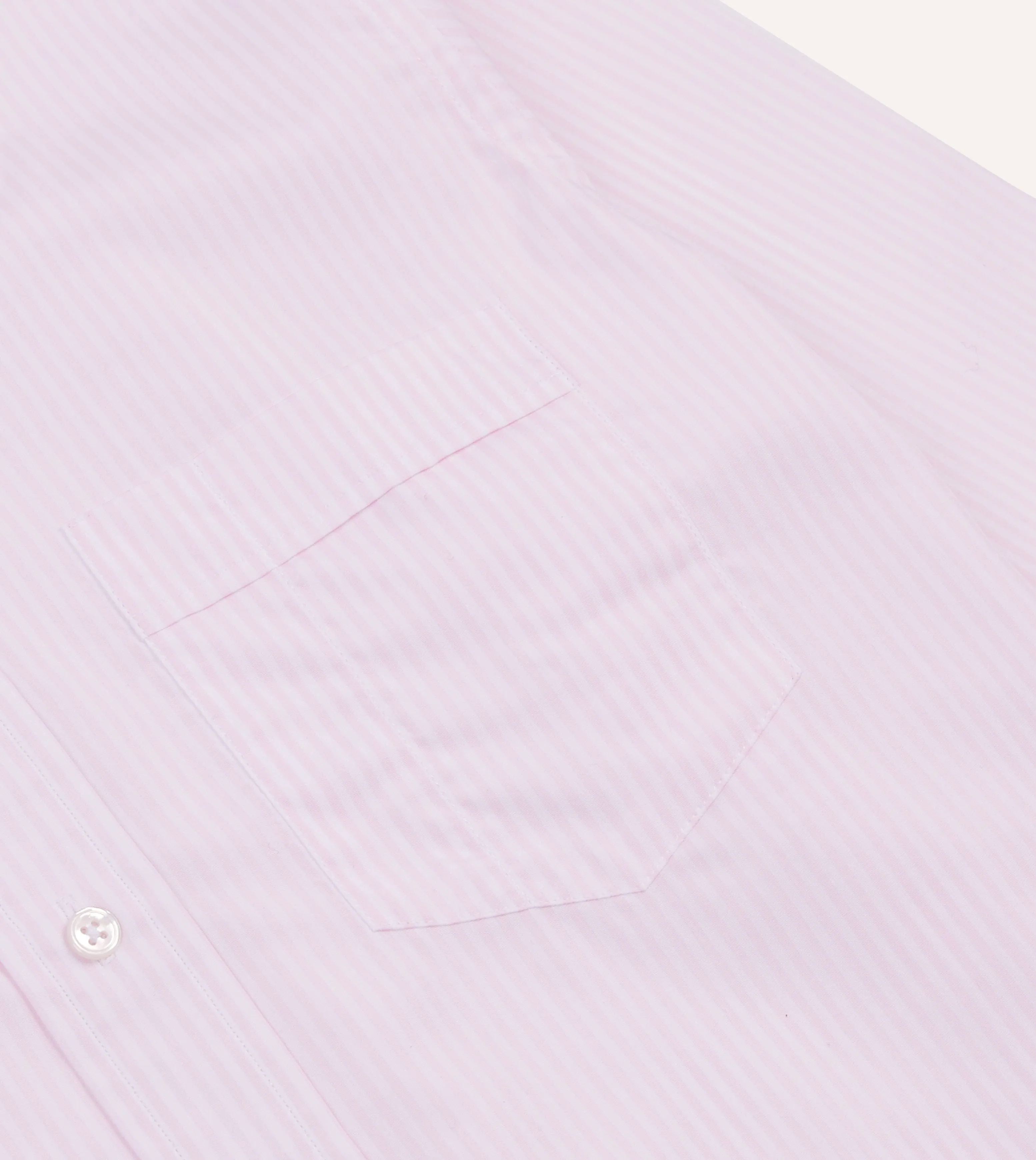 Pink Narrow Stripe Cotton Poplin Button-Down Shirt Gym Wear Sporty Look