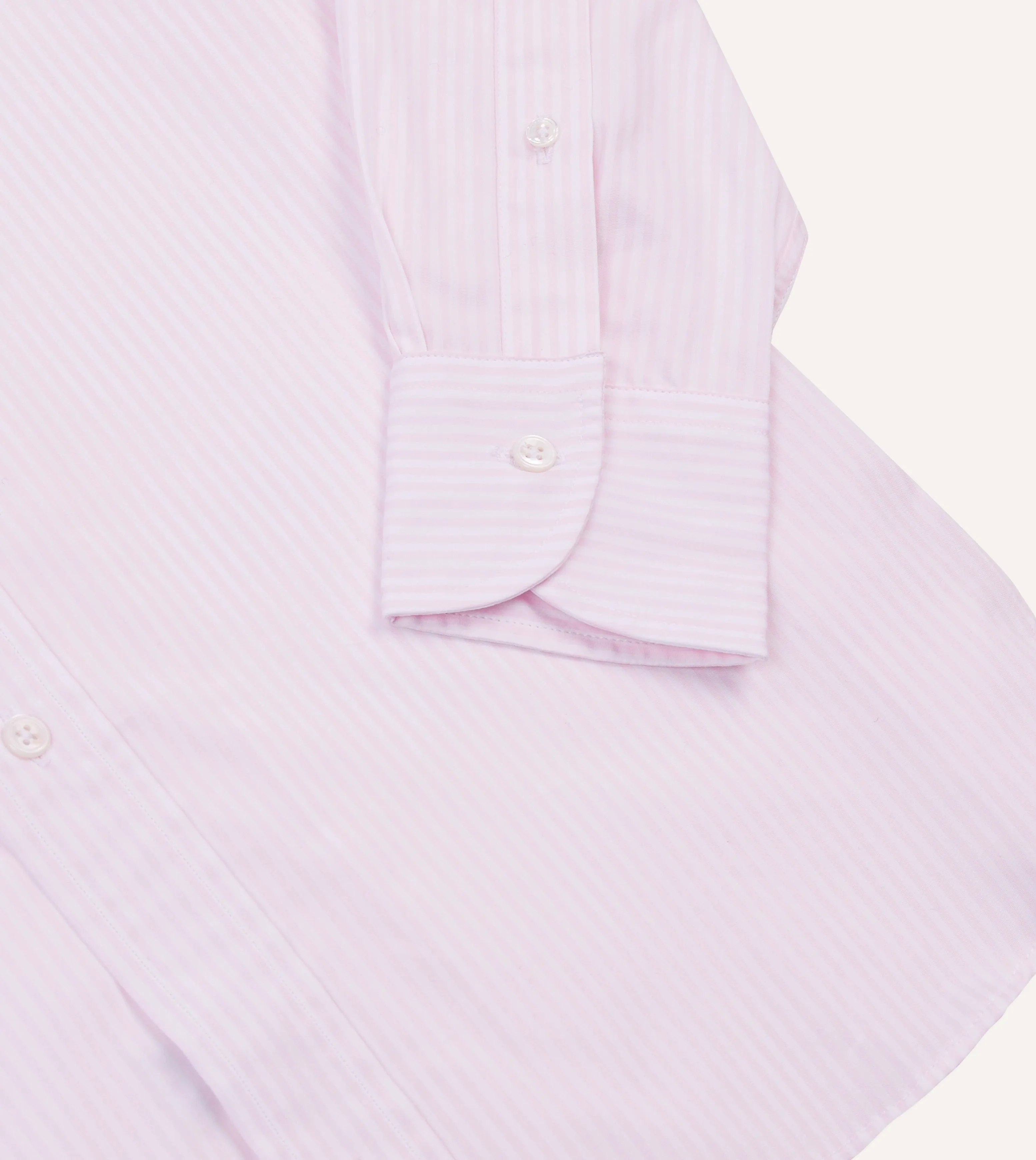 Eco Friendly Production Pink Narrow Stripe Cotton Poplin Button-Down Shirt
