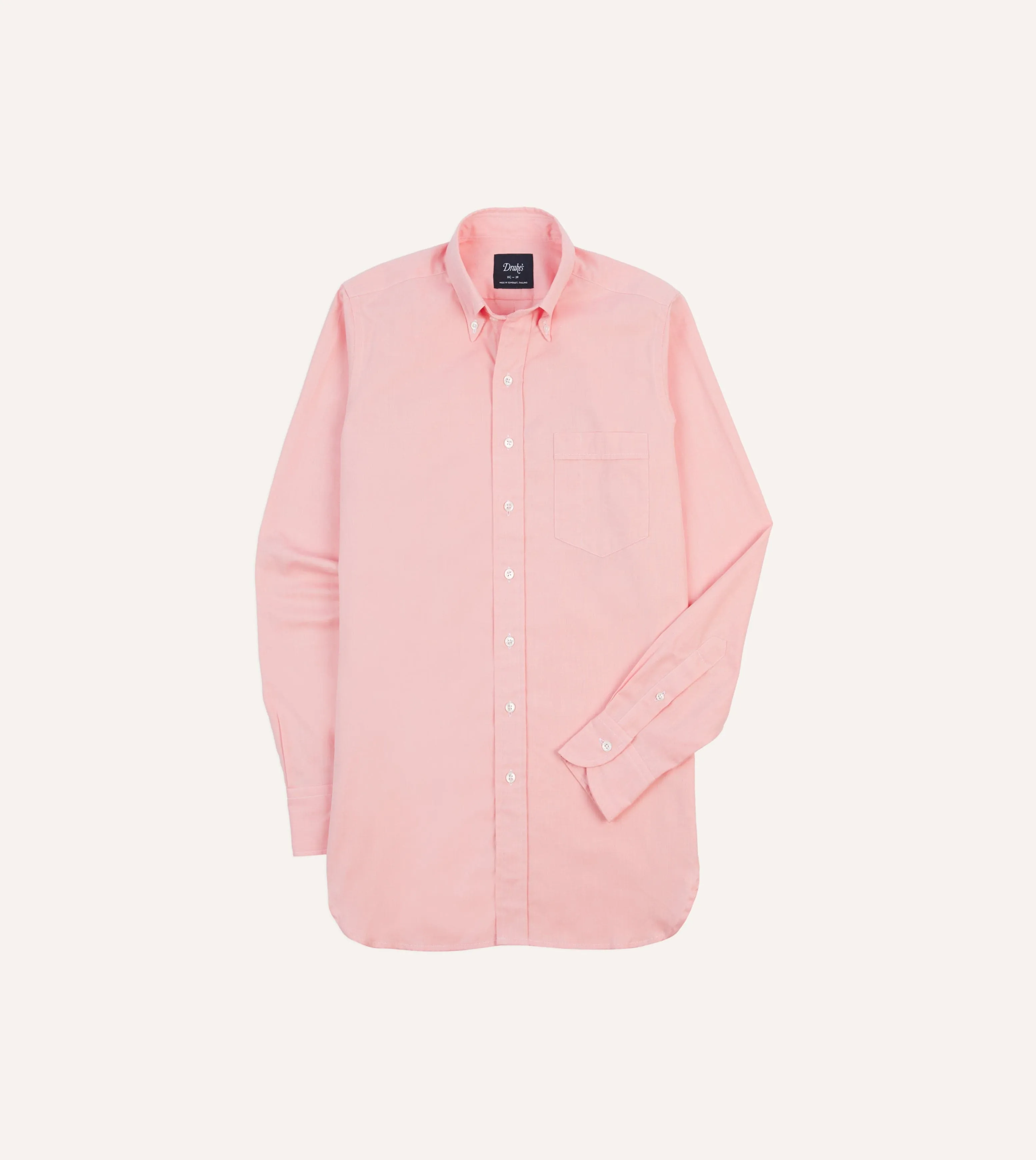 Pink Pinpoint Oxford Cotton Cloth Button-Down Shirt Eco Friendly Dye