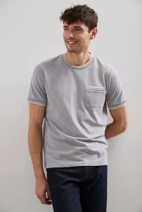 Piqu?? knit t-shirt with ribbed details Trendy Wear