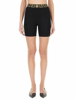 Luxury Brand Bermuda Shorts With Greek Border