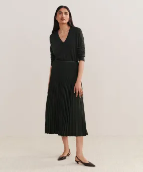 Knee Length Pleated Skirt