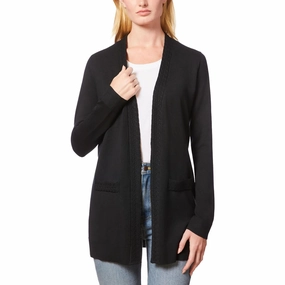 Plus Womens Pocket Knit Cardigan Sweater Knit Layering Basic Must-Have