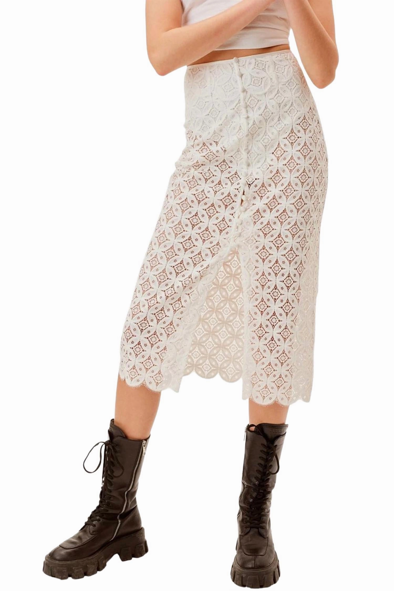 Style Vibes Cool Details Charmaine Midi Skirt In White