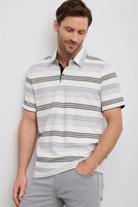 Polo with textured stripes Everyday Comfort