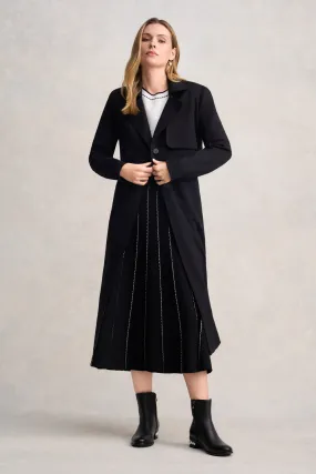 Ponte Trench Coat - Black Anti Slip Shoulder