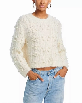 Popcorn Knit Pullover In Cream Winter Must-Have Cozy Touch