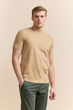 Basic crew neck t-shirt Eco Friendly Dyes Smooth Flatlock Stitching