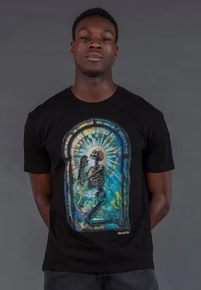 PRAYING PSYCHEDELIC T-SHIRT BLACK mix and match Non Irritating Seams