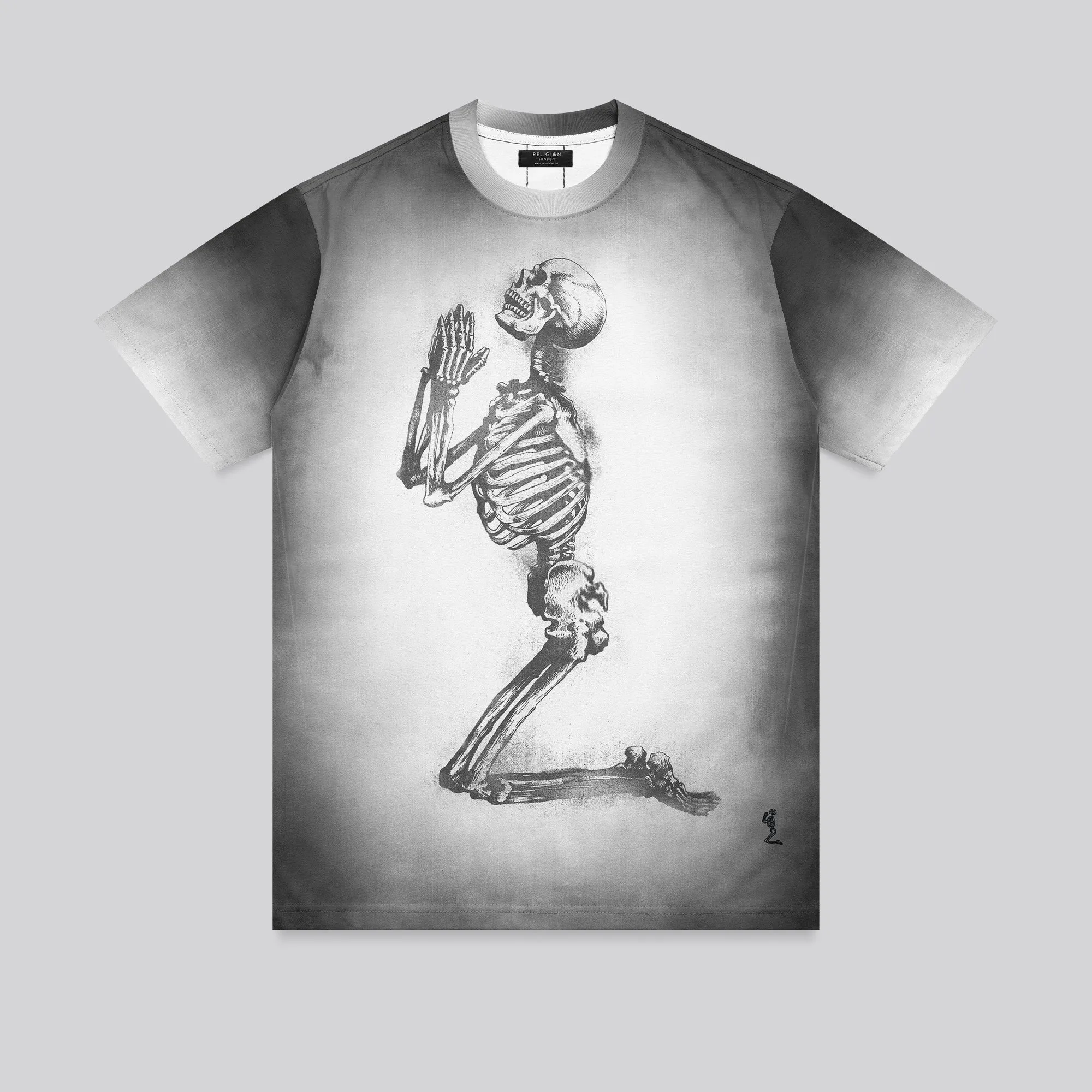 Chill Vibe PRAYING SKELETON T-SHIRT WASHED BLACK