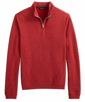Casual Knit Men's Fleece Pullover Sweater In Brick