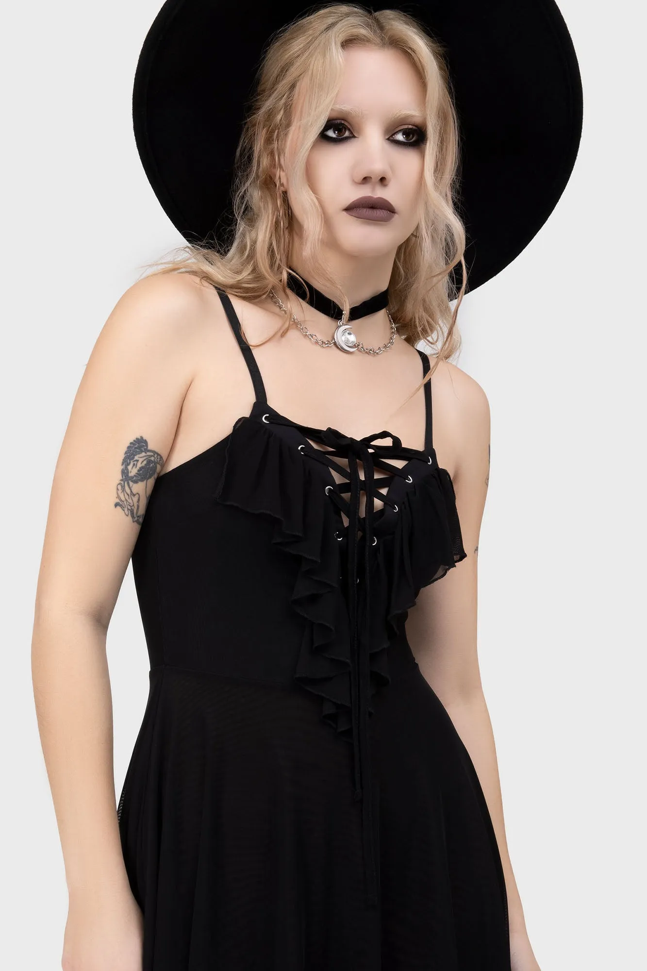 Artistic Detail TearResistantFabric Anshee Lace-Up Dress