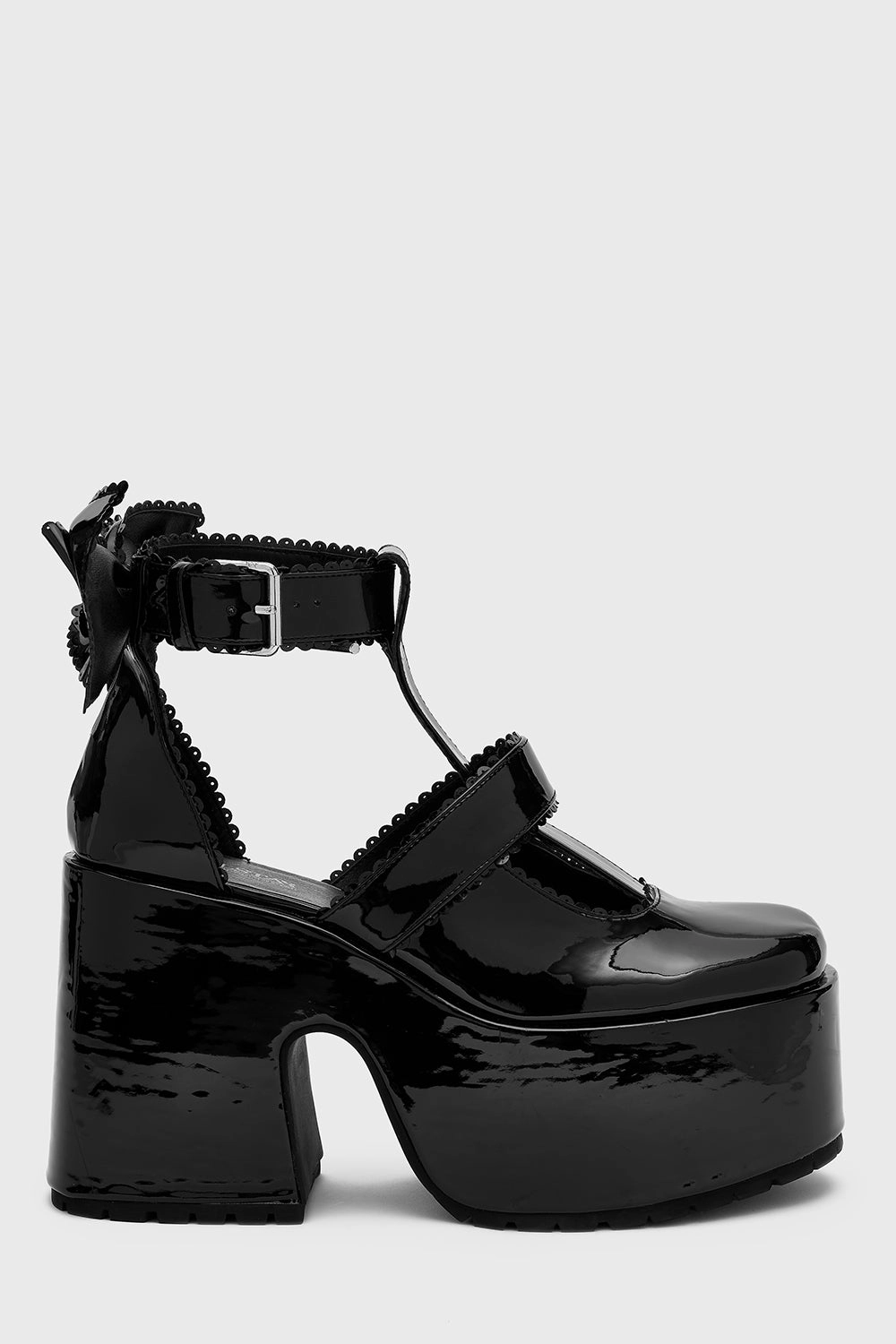Pricilla Platforms Polished Design Square Toe