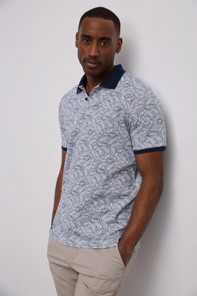 Streetwear Edge Print polo with collar detail