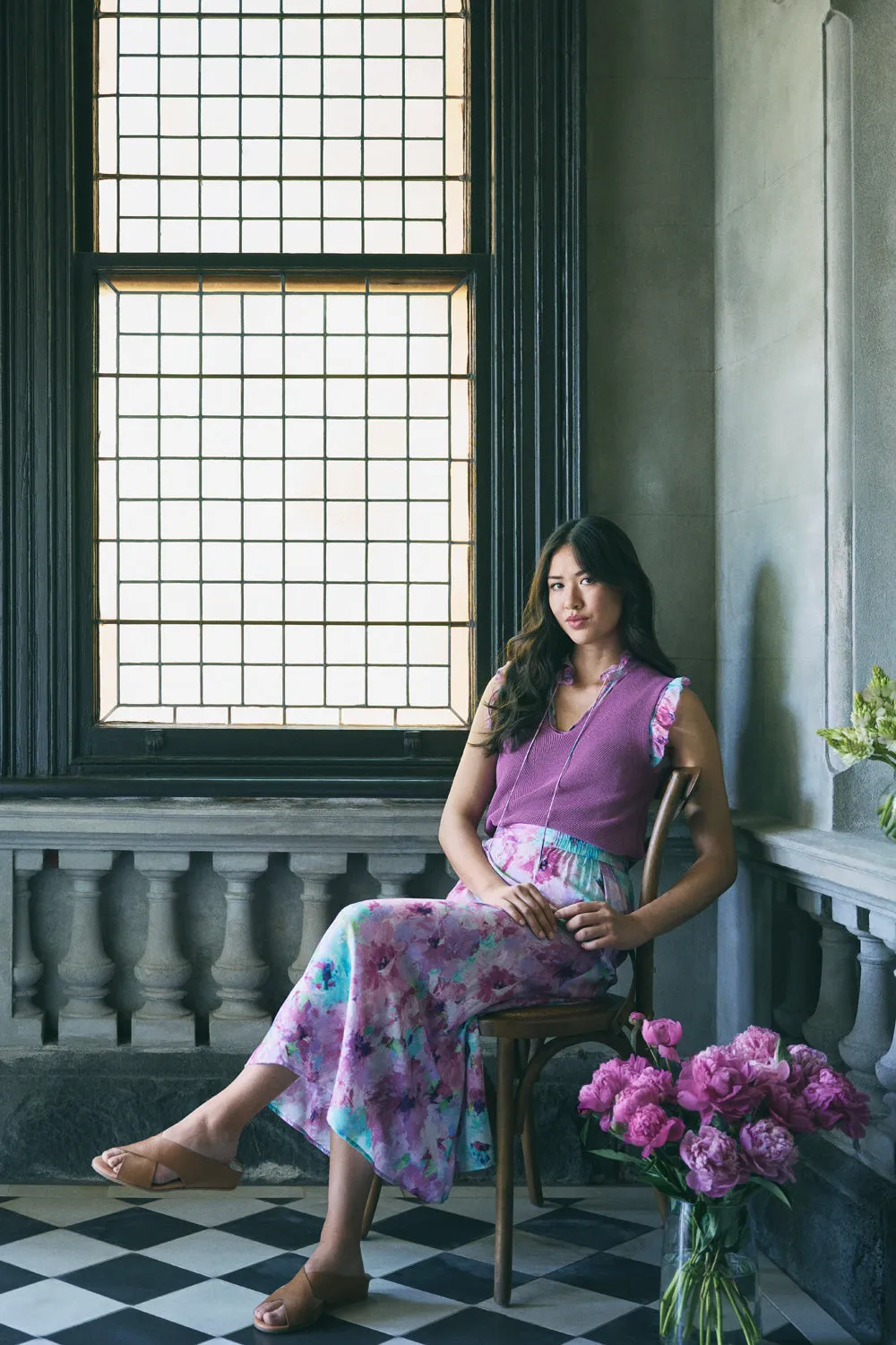 Fashion Pulse Printed Midi Skirt - Janes Bouquet