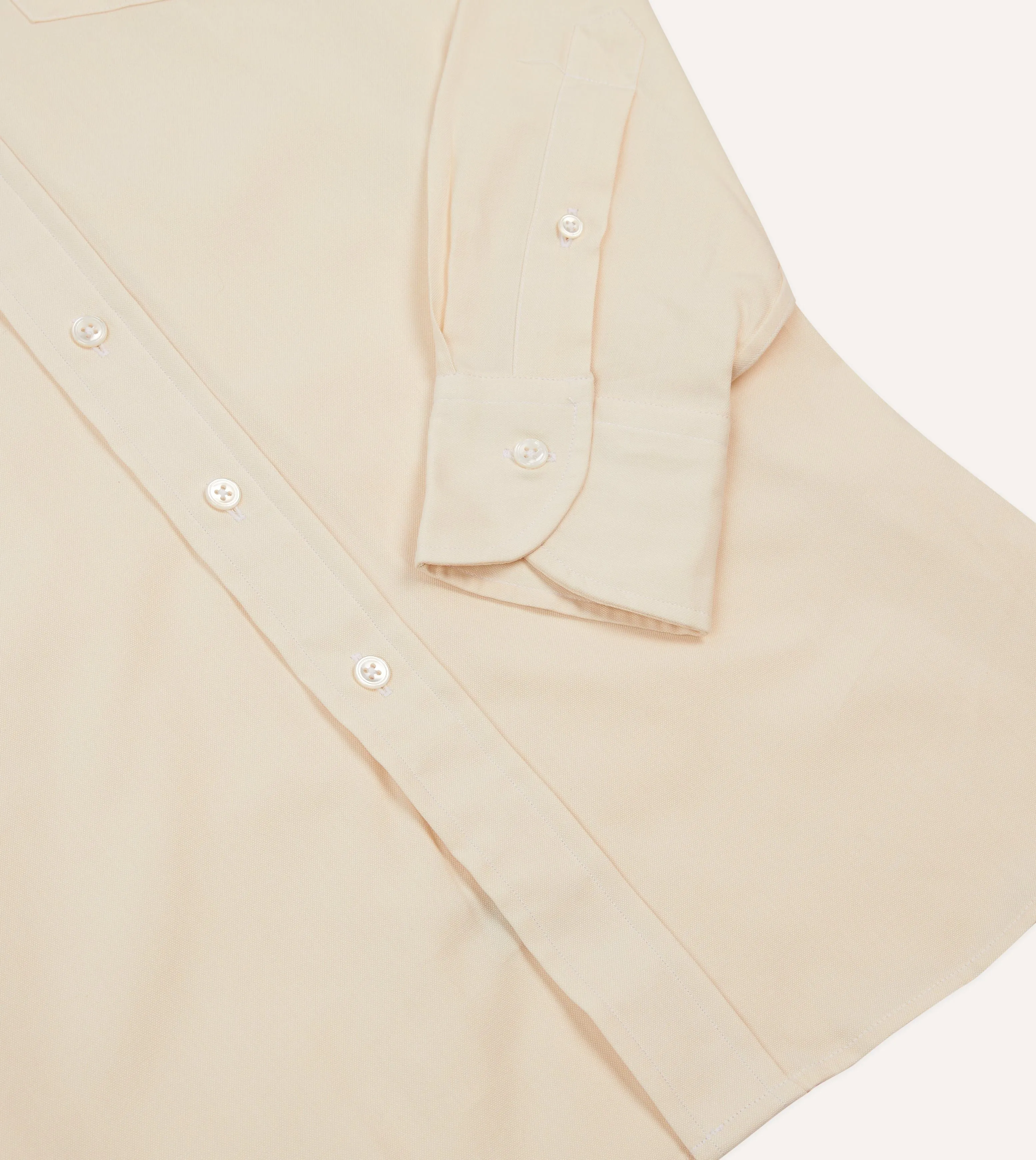 Dinner Date Road Trip Ready Ecru Pinpoint Oxford Cotton Cloth Button-Down Shirt