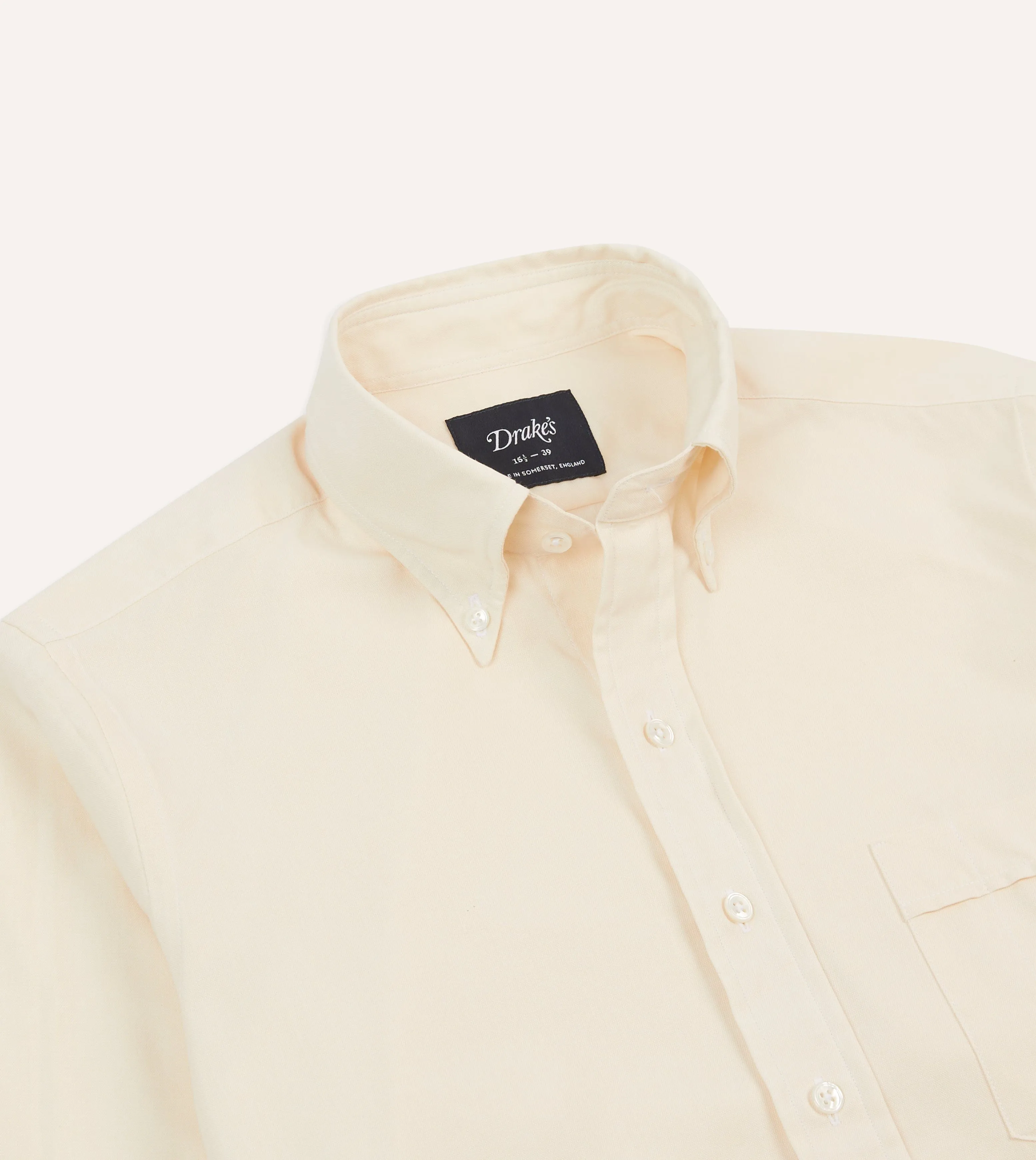 Ecru Pinpoint Oxford Cotton Cloth Button-Down Shirt Modern Aesthetic Lightweight Comfort