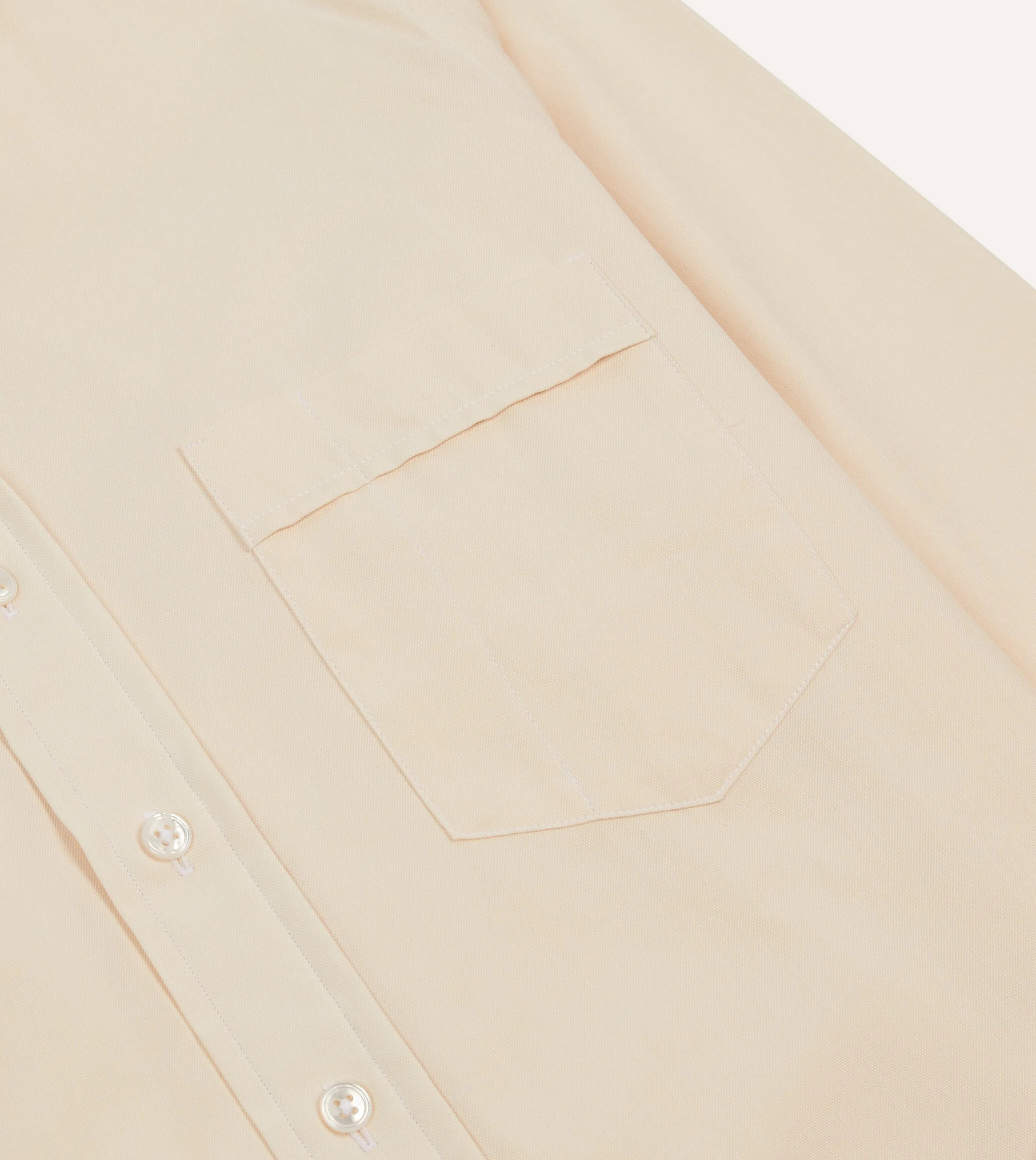 Ecru Pinpoint Oxford Cotton Cloth Button-Down Shirt Urban Fashion
