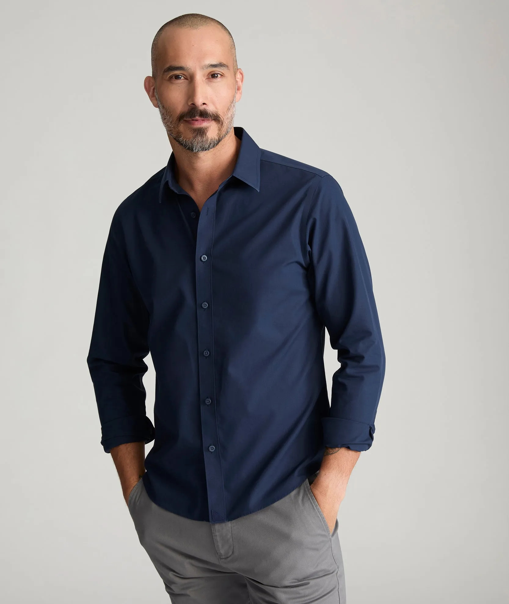 Wrinkle-Free Castello Shirt Mesh Insert Abstract art