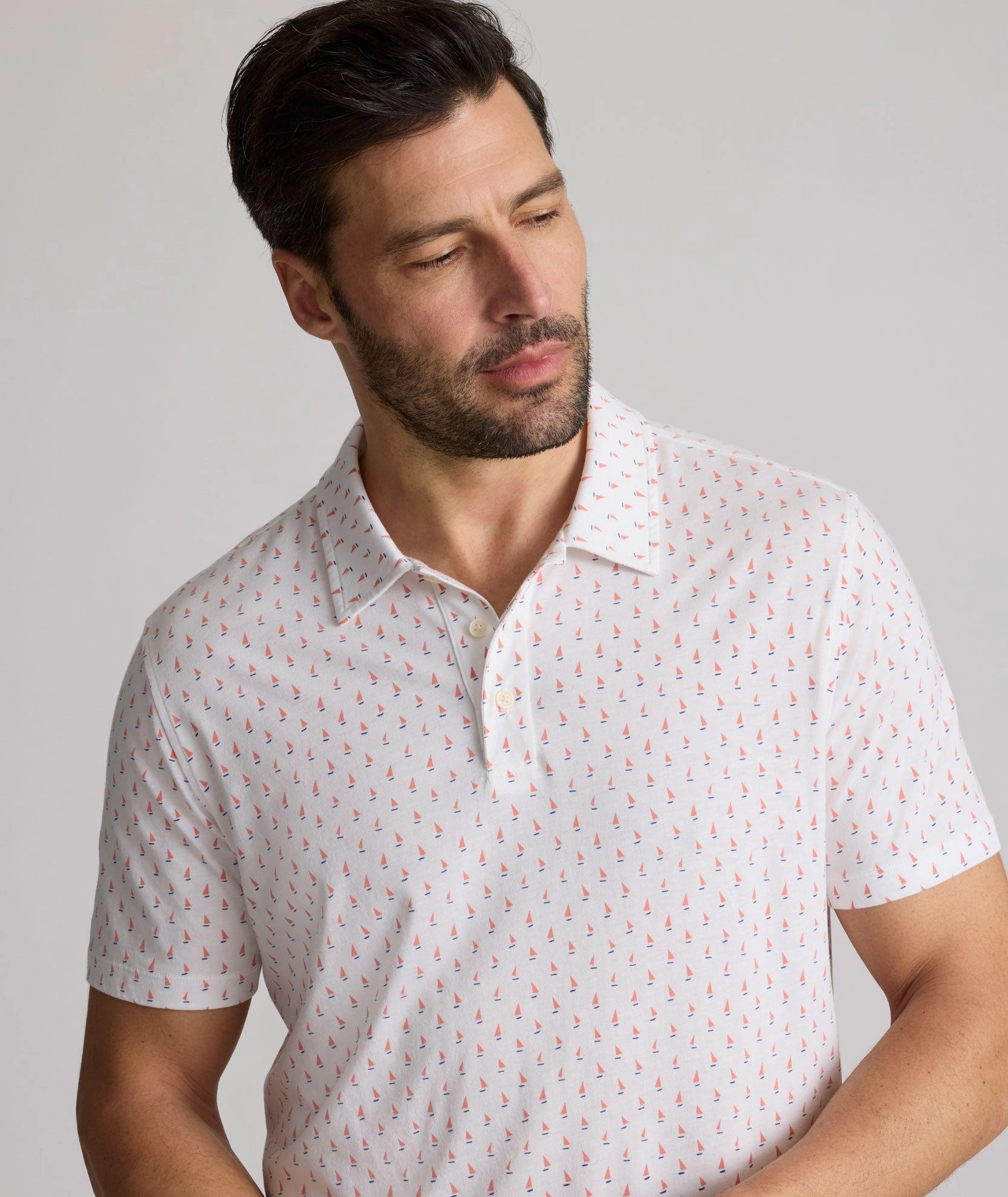 Minimalist Look Stylish Vibe Printed Jersey Performance Polo