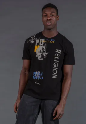 Sporty and Cool PUNK COLOUR T-SHIRT BLACK
