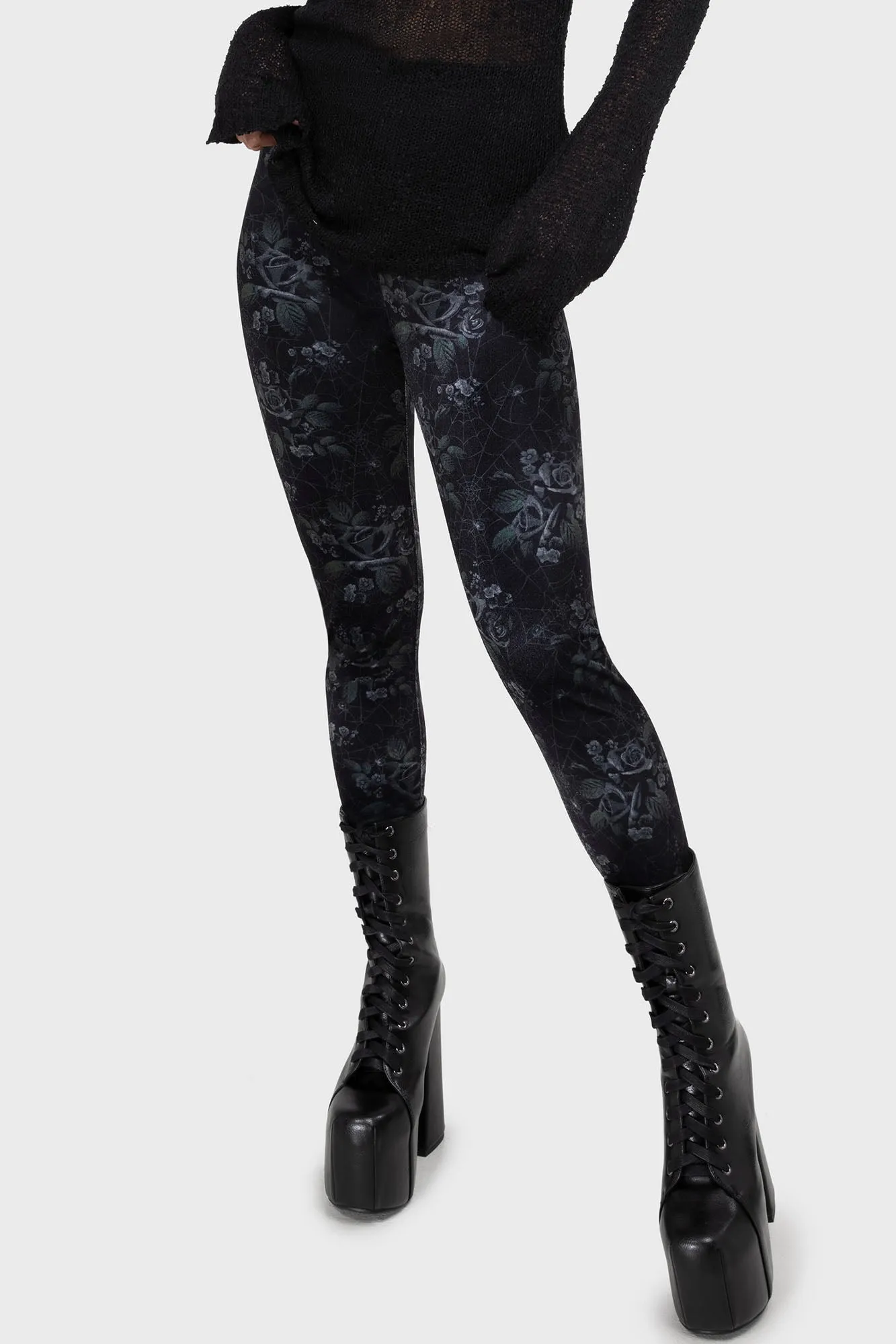 Morning Jog Shape Retain Minimalist Style Midnight Rose Leggings