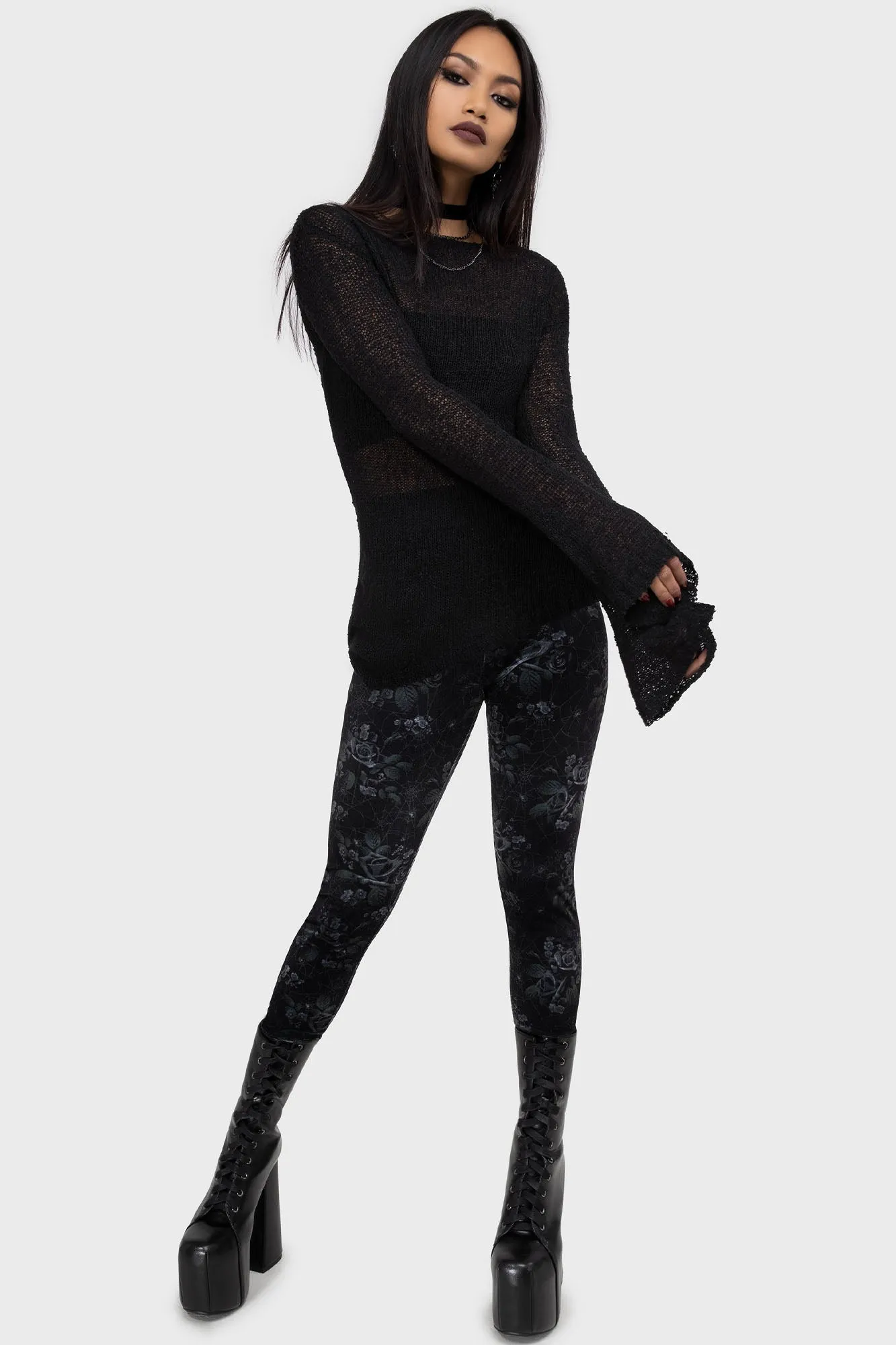 Yoga Class Beginner Level Midnight Rose Leggings