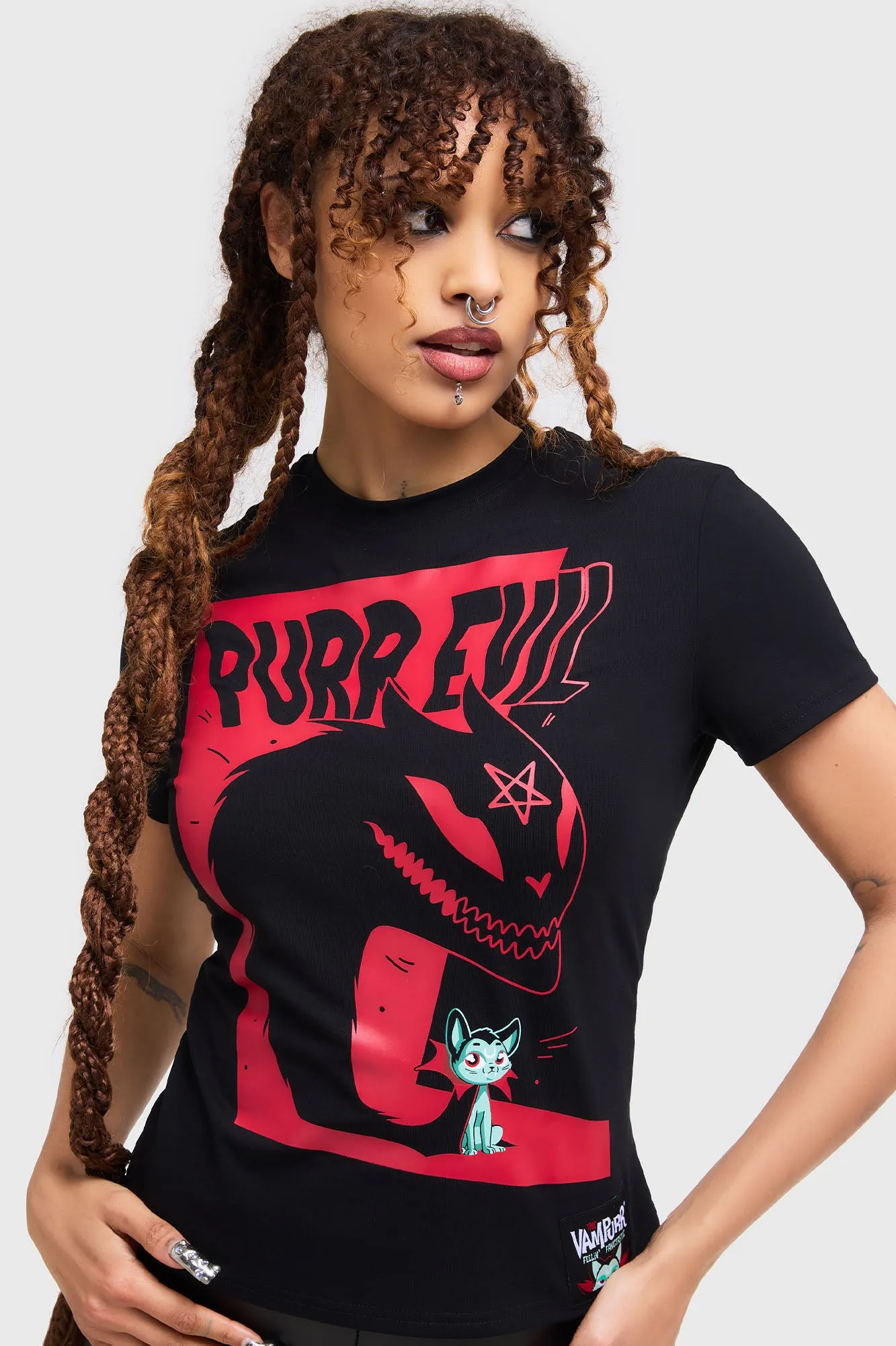 Purr Evil Tee Comfortable Weave ColorfastFabricTech