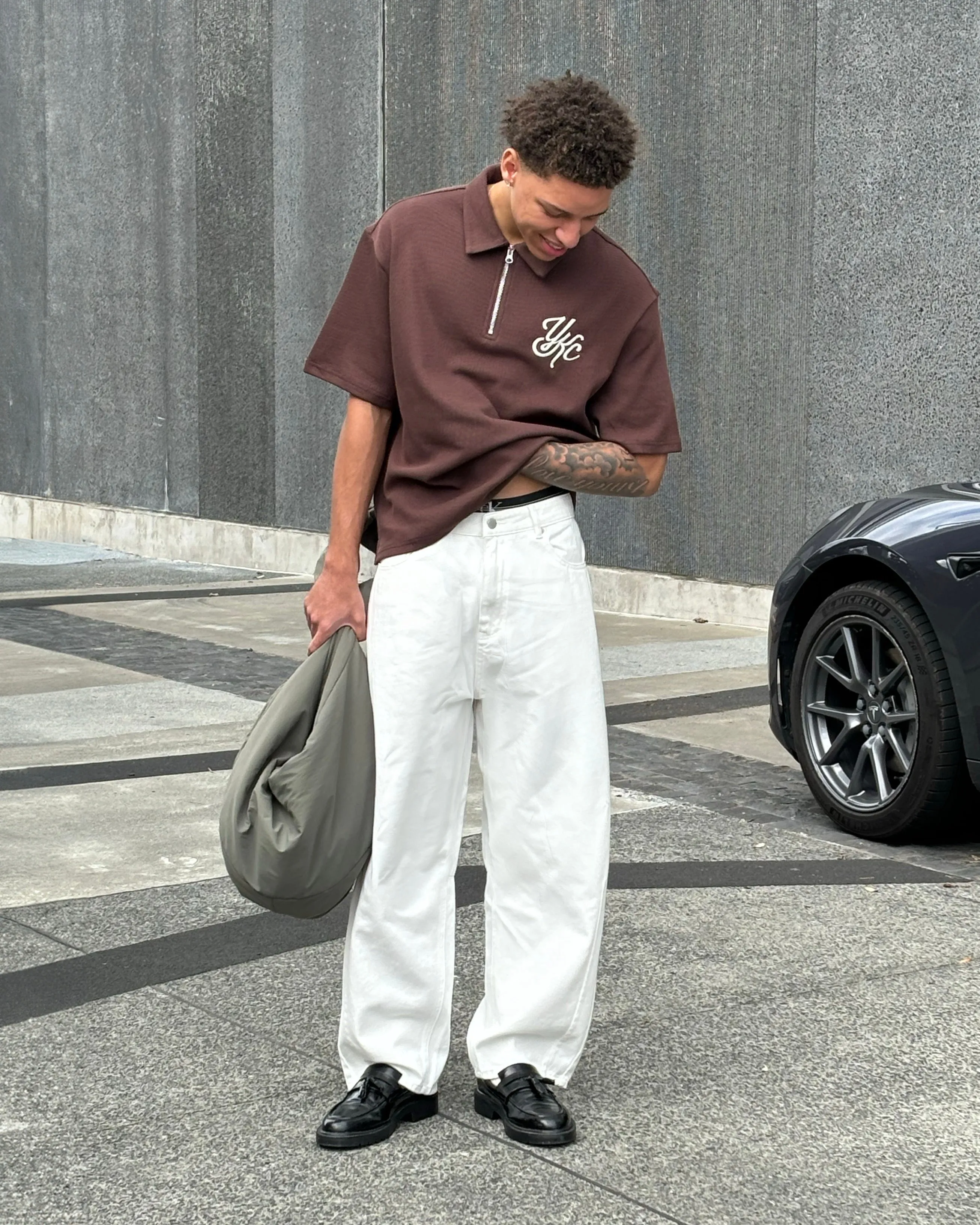 Outdoor Outfit Style QUARTER ZIP POLO | Brown