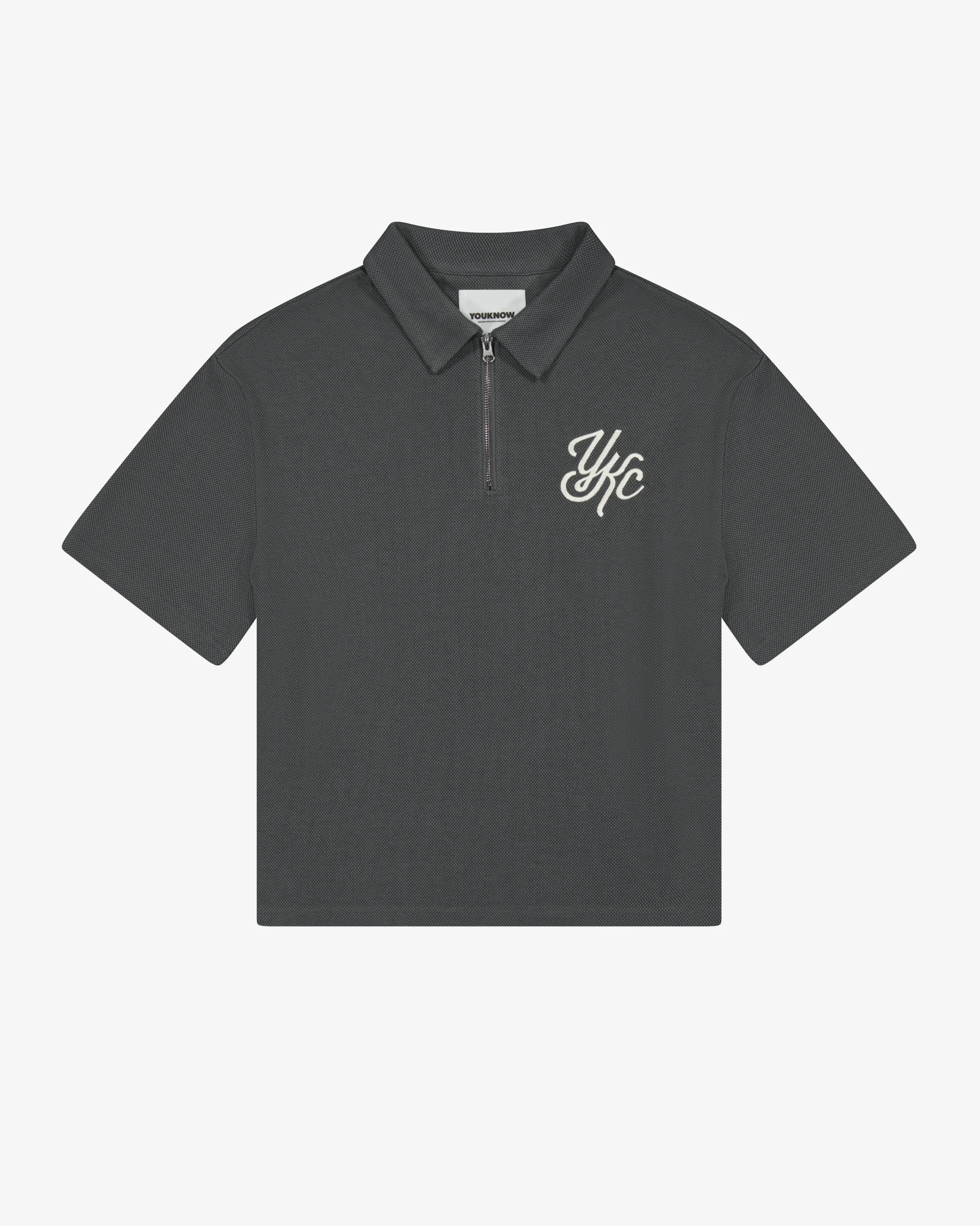 QUARTER ZIP POLO | Grey HeatResistantMaterial
