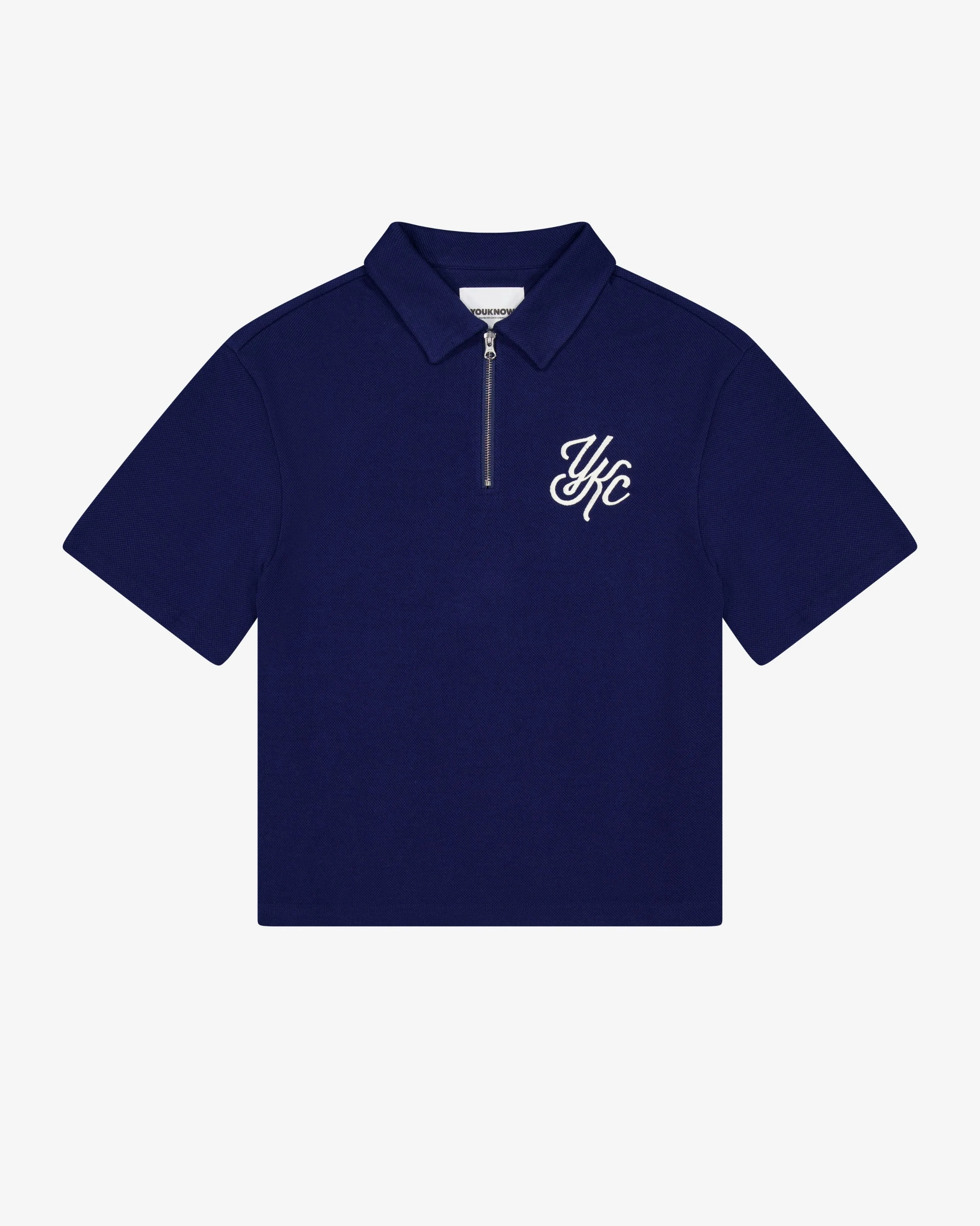 Heathered Texture QUARTER ZIP POLO | Navy