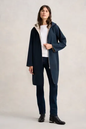 Stretch Weave Fabric Snag Proof Surface Reversible Raincoat - Ink & Stone