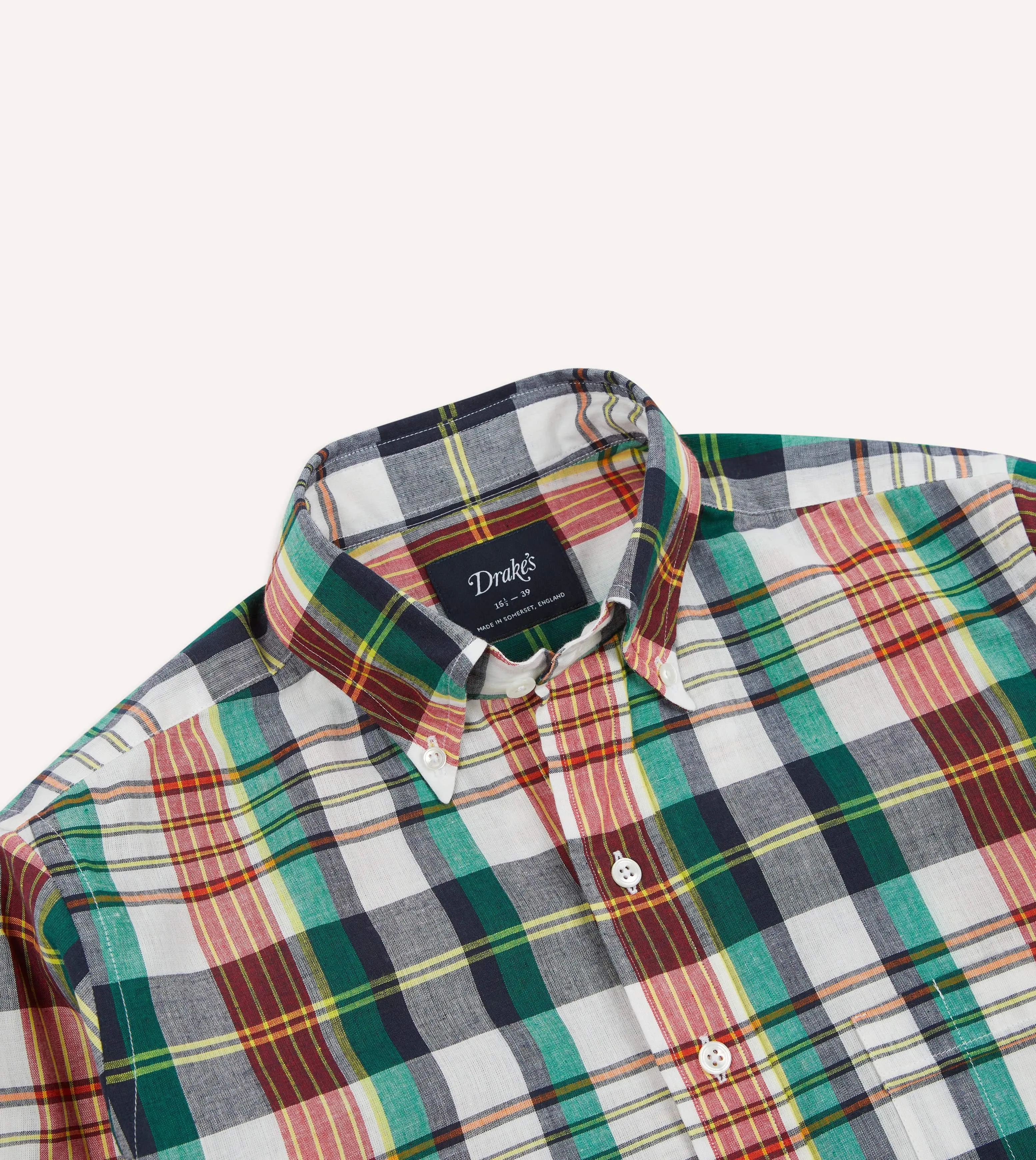 Trendy Look Blue and Red Madras Check Cotton Button-Down Shirt
