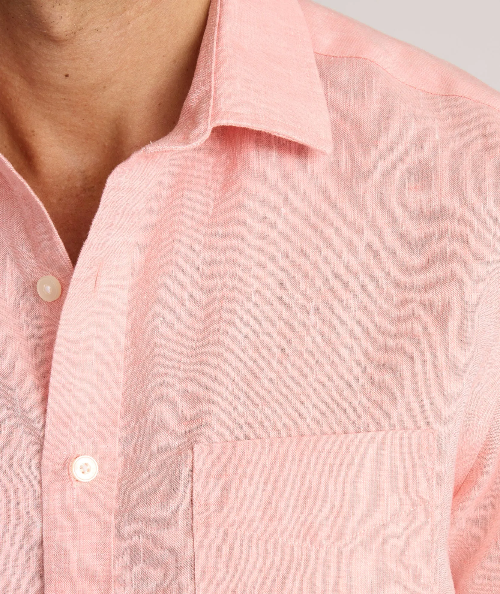 Wrinkle-Resistant Linen Short-Sleeve Cameron Shirt Seasonal Wardrobe