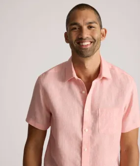 Ventilated Back Panel Subtle Details Wrinkle-Resistant Linen Short-Sleeve Cameron Shirt