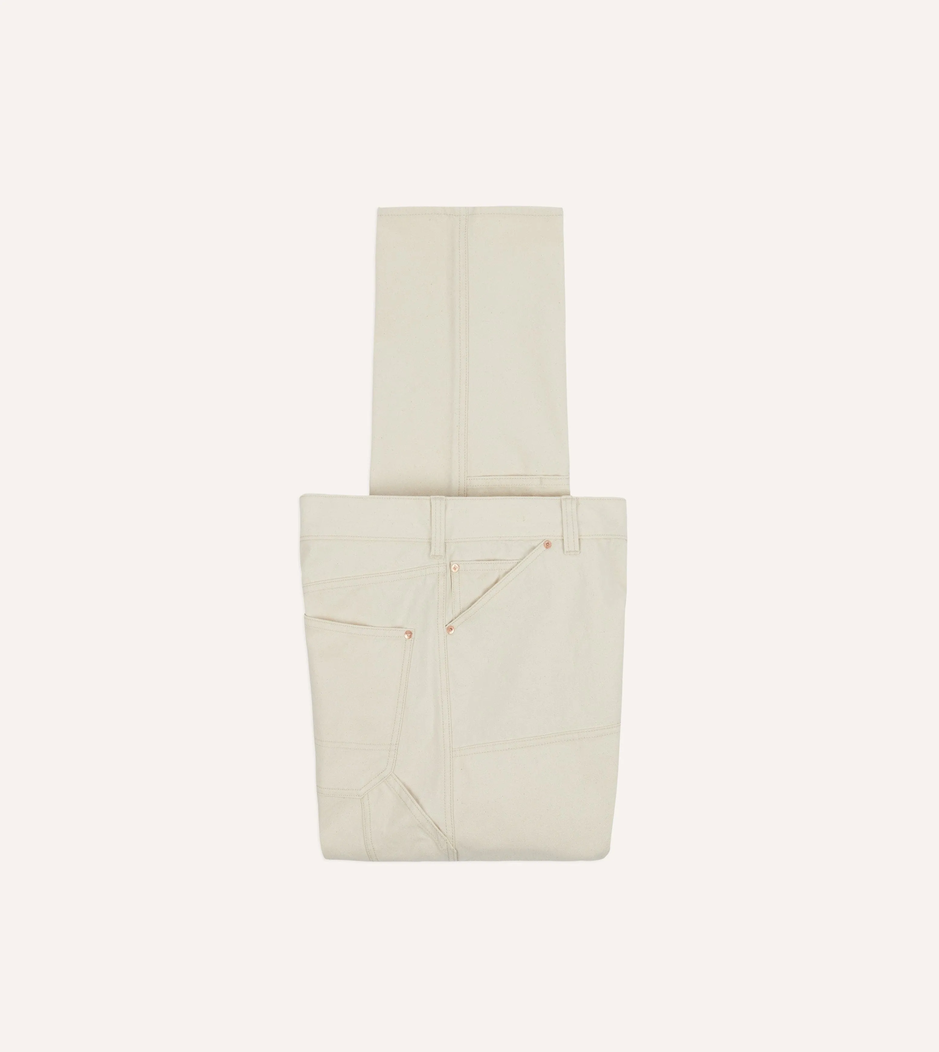 Ecru Cotton Canvas Carpenter Jeans MoistureWickingLining Core Fit