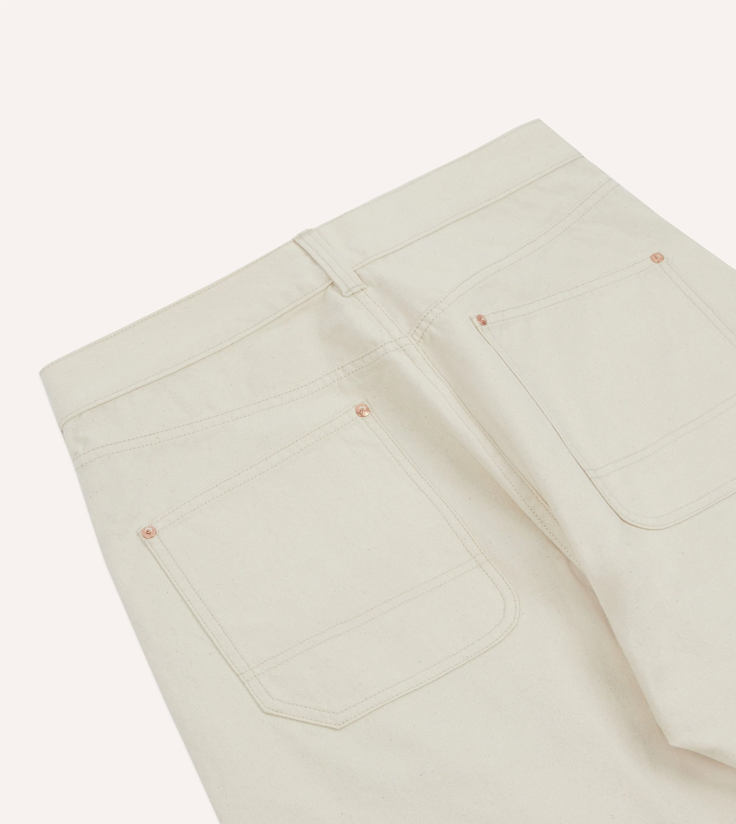 Ecru Cotton Canvas Carpenter Jeans All-day Flex