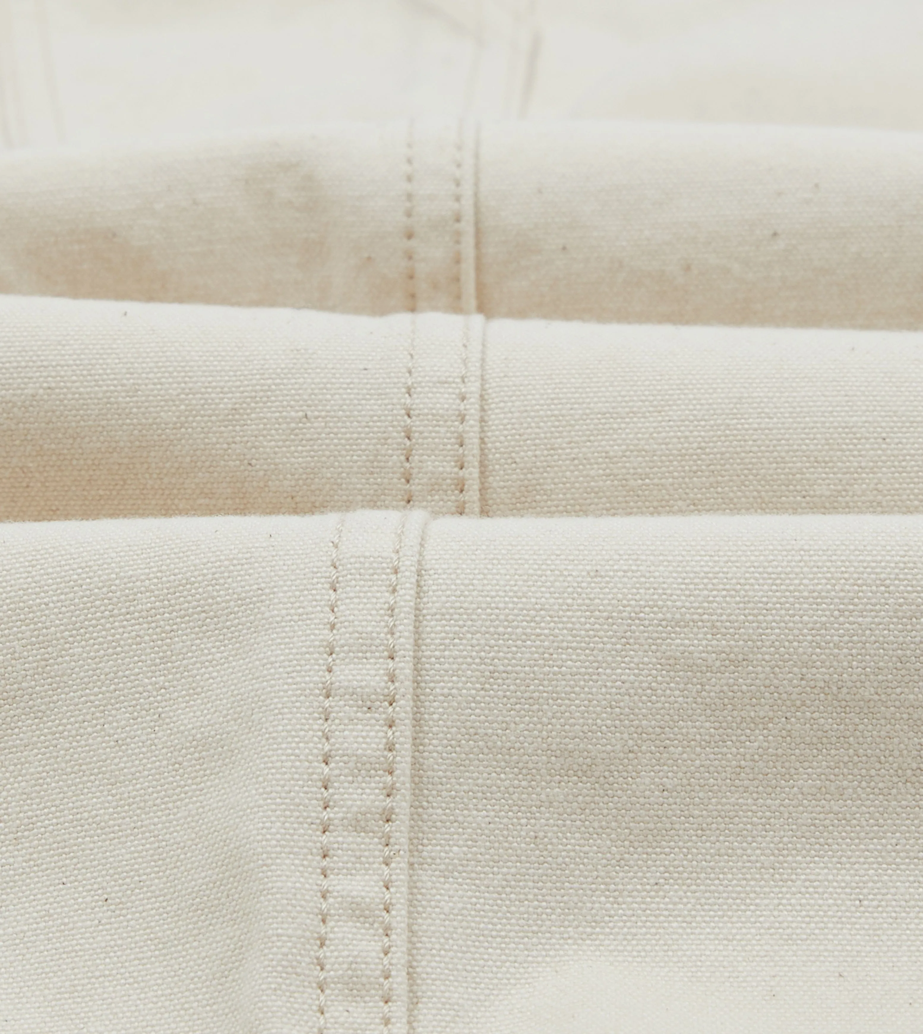 Ecru Cotton Canvas Carpenter Jeans Elastic waist
